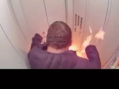 Сам себе враг. Оренбуржец из-за собственной глупости чуть не сгорел в лифте (Видео)