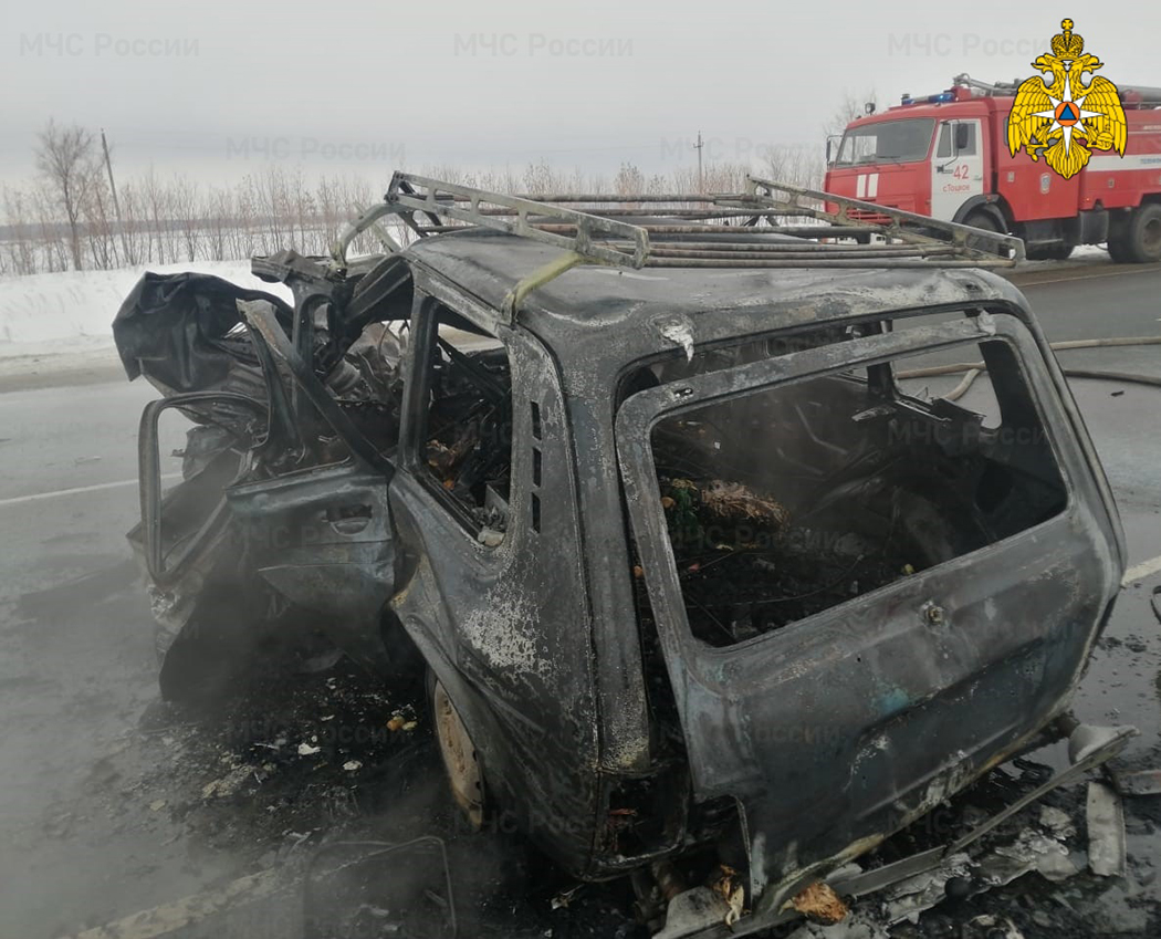 Новотройчанин и его пассажирка сгорели в машине при столкновении с грузовиком