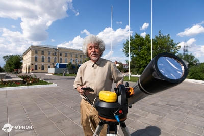 Оренбургские астрономы-любители сняли с помощью телескопа солнечное затмение