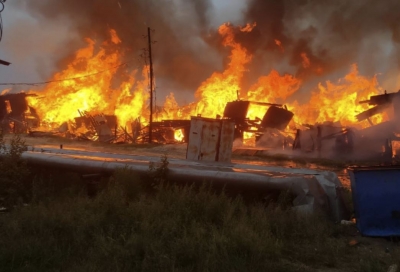 В ЯНАО загорелась пожарная часть (Видео и фото)