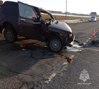 Lada Niva и Hover столкнулись на трассе в Оренбуржье
