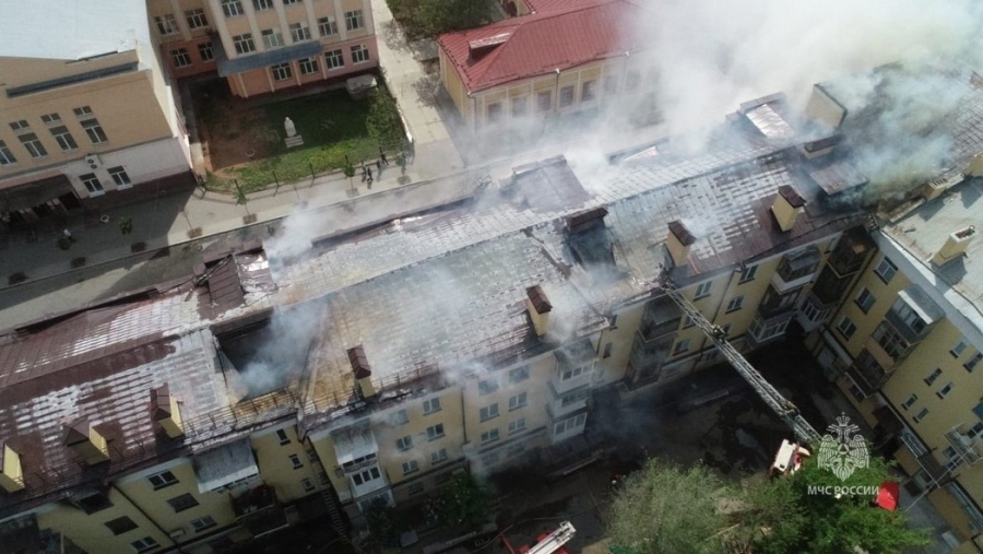 В центре Оренбурга произошел крупный пожар (Фото)