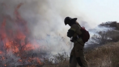Под Кувандыком авиация тушит природный пожар