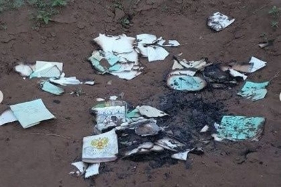 В Сорочинске на мемориале сожгли школьные тетради
