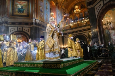Патриарх Кирилл совершил Божественную литургию в праздник Рождества Христова