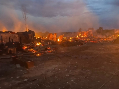 В Пономарёвском районе горело село