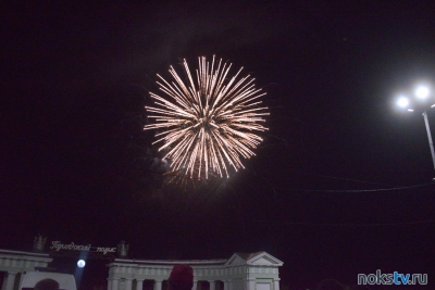 Небо над Новотроицком озарил праздничный салют (Фотоотчет)
