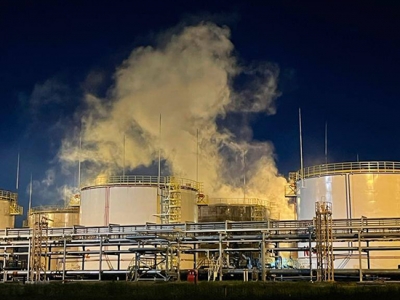 В Краснодарском крае ночью горел еще один резервуар с нефтепродуктами