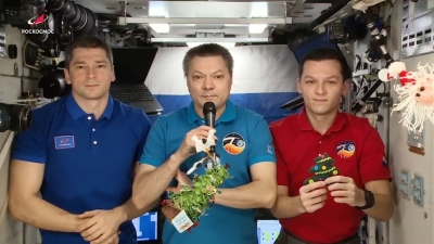Космонавты с МКС поздравили россиян с наступающим Новым годом