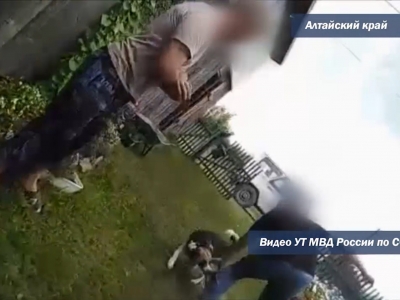 Жительница Барнаула спустила собаку на находившегося при исполнении полицейского (Видео)