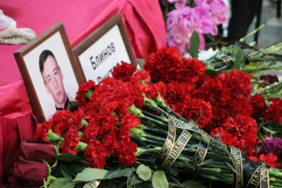 В Орске простились с погибшим в Украине лейтенантом Виктором Блиновым
