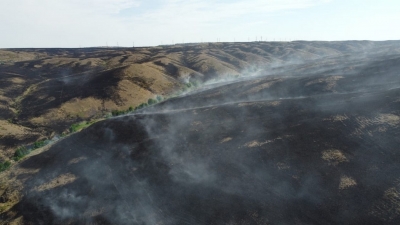 Новотроицкие пожарные борются с огнем вблизи Медногорска